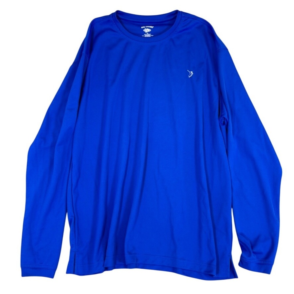 Reel Legends Mens XL Blue Long Sleeve Performance Fishing Shirt Marlin Logo